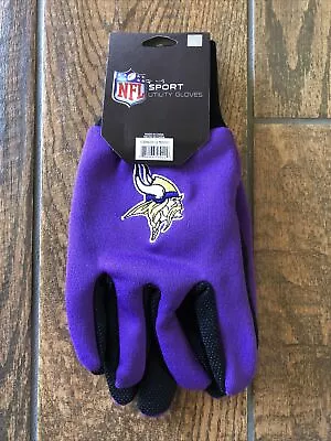 NFL SPORT UTILITY WORK PLAY FOOTBALL GLOVES NO SLIP GRIP ADULT Minnesota Vikings • $6.79