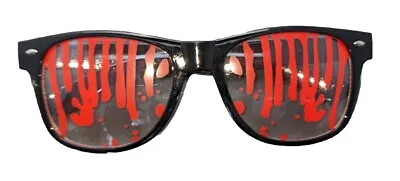 Vintage Spooky Blood Glasses Halloween Mask Costume Novelty Red Blood Lenses • $14.99