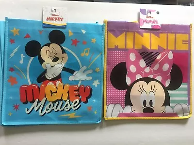 New Disney Mickey & Minnie Mouse 13'' X 12'' X 6'' Reusable Tote Bags • $12.95