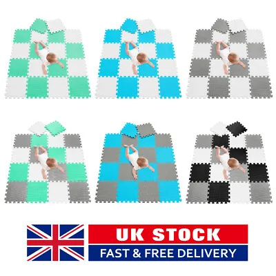 18Pcs Large Kids Play Floor Mats Soft Foam PE Safe Baby Crawling Jigsaw Tiles • £16.99