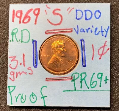 1969 S Double Die Penny Proof  • $850