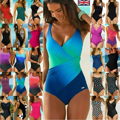 £12.39 • Buy Women's Sexy One Piece Swimwear Monokini Tummy Control Swimming Costume Swimsuit