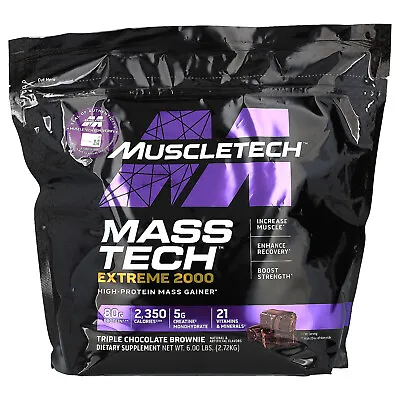 Mass Tech Extreme 2000 Triple Chocolate Brownie 6 Lbs (2.72 Kg) • $39.81