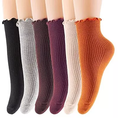 $20.31 • Buy ATHVOTAR Ruffle Ankle Socks For Women Cute Lettuce Edge Ruffle Turn Cuff Crew...