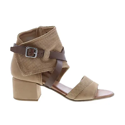 Miz Mooz Bradley P13006 Womens Brown Leather Hook & Loop Strap Heels Shoes • $29.99