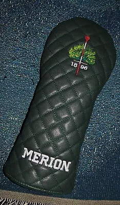 NEW EP Embroidered Premium Leather Driver Head Cover MERION GOLF CLUB Dark Green • $174.99