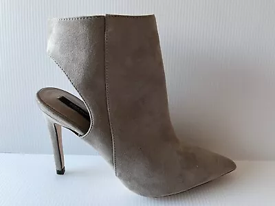 Zara Gray Vegan Suede Stiletto Ankle Booties Size 9 (US) 39 (EUR) • $25.31