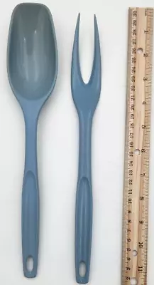 Lot Of 2 Vintage Blue Spoon And Fork 11  Foley • $17.10