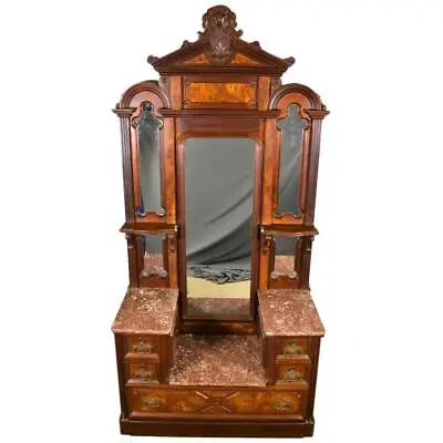 Antique Victorian Unusual Princess Dresser / Marble Top Chest #21643 • $1850