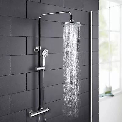 £96 • Buy Helen Square Exposed Thermostatic Shower Mixer Set - Riser Rail Kit
