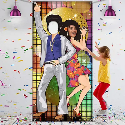 70 ' S  Dance  Party  Decoration  Photo  Door  Banner  Backdrop  Props   Large • £18.99