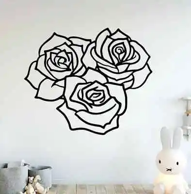 Wall Art Home Decor Metal Acrylic 3D Silhouette Poster USA Three Roses Sign • $89.99
