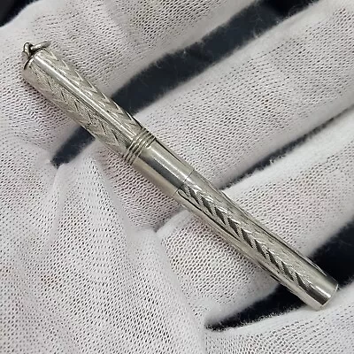 Vintage Silver Pendant Fountain Pen W 14K Gold NIB • $59.95