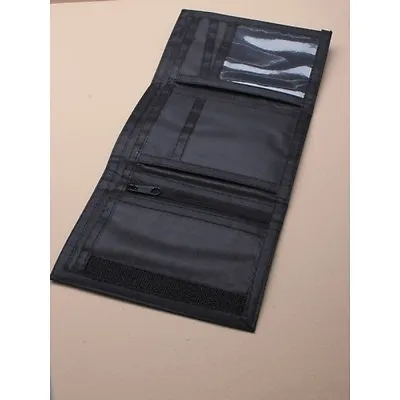 NEW Black Material Mens Wallet 13x9cm Boys Accessories Coin Card Fathers Day UK • £4.49