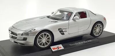 Maisto 1/18 Scale Diecast 46629 - Mercedes-Benz SLS AMG - Silver • $80.99