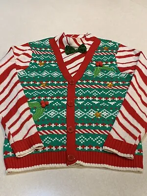 Blizzard Bay Mens Ugly Christmas Sweater Bow Tie Vest Size Small New • $29.99