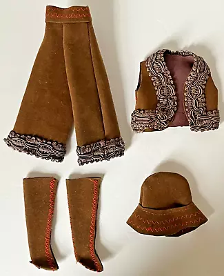 RARE 1960's BARBIE FASHION DOLL FAUX SUEDE GAUCHO PANTS BOOTS HAT BROWN FRANCIE • $24.99