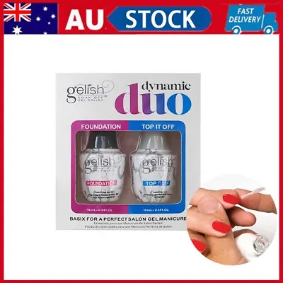 Gelish Harmony Dynamic DUO GEL SET Polish Foundation Base Top Coa New Boxed 2023 • $19.19