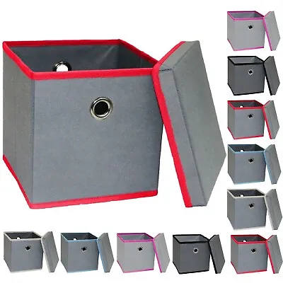 Foldable Storage Collapsible Box With Lid Home Clothes Organizer Fabric Cube UK • £6.99