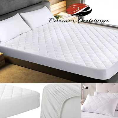 £12.99 • Buy 25cm Deep Fitted Quilted Mattress Protector Topper Cover Single Double King Size