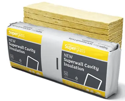 £35.95 • Buy Cavity Wall Insulation Superglass Slabs Batts 75mm X 1200mm X 455mm (5.46m²)