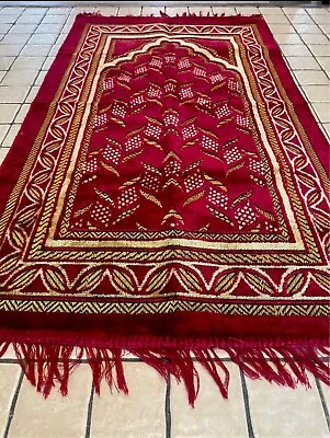 Islamic Prayer Rug *Red*Thin*Lightweight (44x28inches) • $16.99