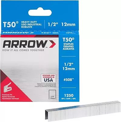 Arrow 508 Heavy Duty T50 1/2-Inch Staples 1250-Pack. FREE SHIPPING !!! • $4.99