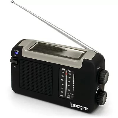 £18.99 • Buy Dynamo Wind Up, Solar, & USB Rechargeable Portable AM FM Radio + 3 Year Warranty