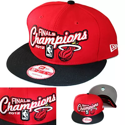 New Era Miami Heats Snapback Hat NBA 2012 Finals Champion Logo 2Tone Cap • $35.95