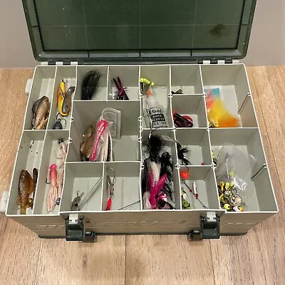 Vintage Excalibur Rebel Tackle Box Full W/ Trout & Salmon Lures Baits Hooks Rigs • $120