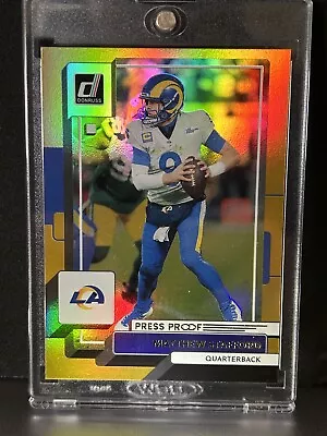 Matthew Stafford Rare Gold Refractor Investment Card Sp Panini Rams • $19.99