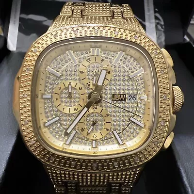 Men's JBW Heist 1/5 CT. TW Diamond Chronograph 18K Gold Plate Watch • $249.99