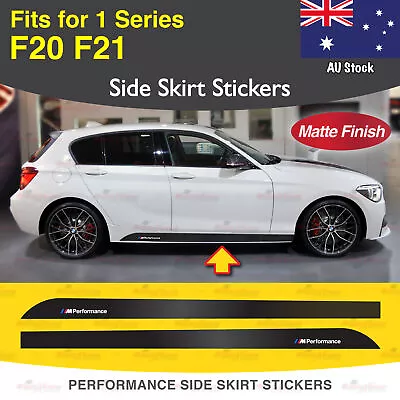 Fits BMW F20 F21 1 Series Performance Side Skirt Decal MATTE BLACK Vinyl Stripes • $40.95