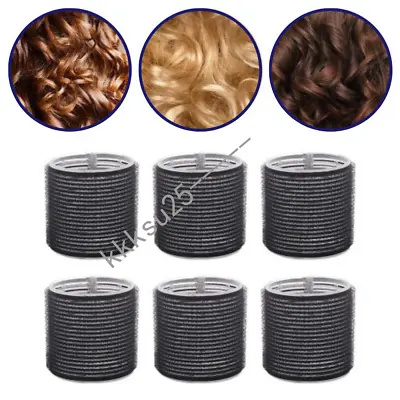 6X Self Grip Hair Rollers Jumbo Extra Large 60mm Bouncy Curl Salon Styling Tools • $9.99