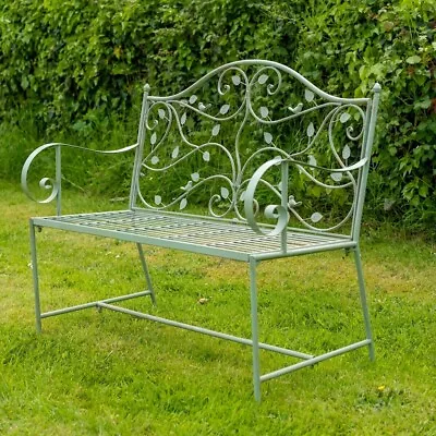 Forest Steel Garden Bench Garden Furniture Steel Green Bench Shabby Chic Bench • £116.99