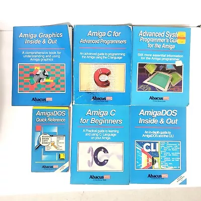 LOT Of 6 Amiga Guides Abacus Programmer User AmigaDOS C Graphics Quick Reference • $134.99