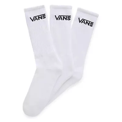 Vans 3pk Classic Crew Socks Sport Skate Skateboard Sox - White - US 6.5 - 9 • $33