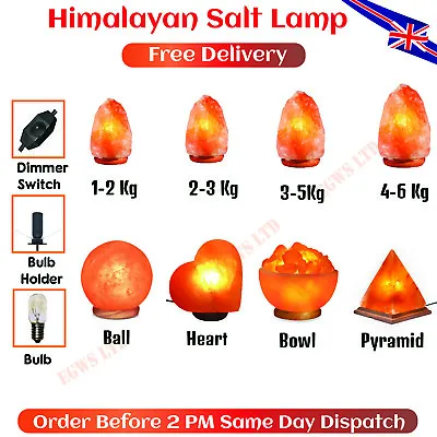 £3.25 • Buy Original Himalayan Salt Lamp Natural Pink Crystal Rock Light Decor Gift UK Stock