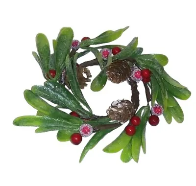 Merry Mistletoe Candle Ring Wreath • $11
