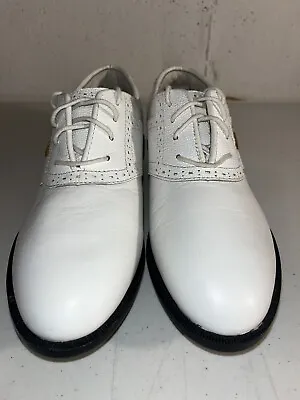 NOS Vintage Reebok White Leather Golf Shoes Metal Spikes Women’s SZ 7 • $16.86