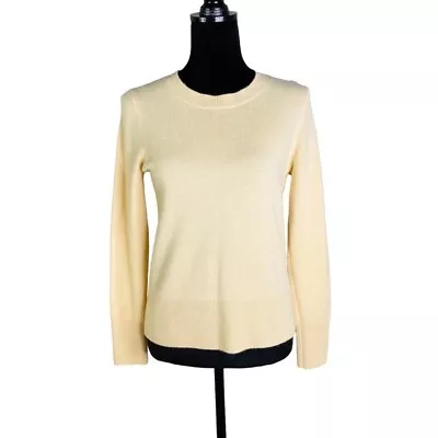 J.Crew Pale Yellow Long Sleeve 100% Cashmere Sweater Size XS Women’s • $45.50