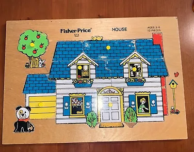 Vintage Fisher Price Wooden Puzzle House 513 Holland • $10