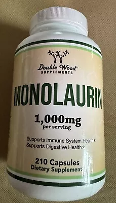 Double Wood Supplements Monolaurin 1000 Mg (210 Capsules) EXP. 1/2026 SEALED • $22.95