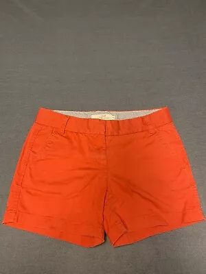 J Crew Chino Shorts Womens 4 Red Cotton Casual • $8.25