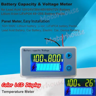 Lead Acid Lithium Li-ion Battery BMS Capacity Indicator Tester LCD Voltage Meter • $8.25