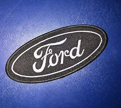FORD Oval Emblem Embroidered/ Woven Iron On Patch 2”x4.5” Black • $3.99