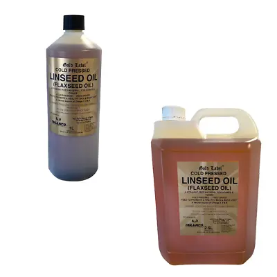 Gold Label Linseed Oil Flaxseed Oil Healthy Skin And Coat 1 Litre 2.5 Litre  • £10.29
