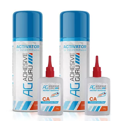 Adhesive Guru Super Ca Glue With Activator (2x0.9 Oz-2x3.38 Fl Oz) 2 Pk • $18.99