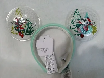 Disney Parks Mickey And Minnie Christmas Snowglobe Ears Headband • $25