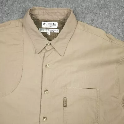 Columbia Quilted Patch Hunting Shirt Mens XL Brown Shooting Pad Vintage 1997 • $17.99